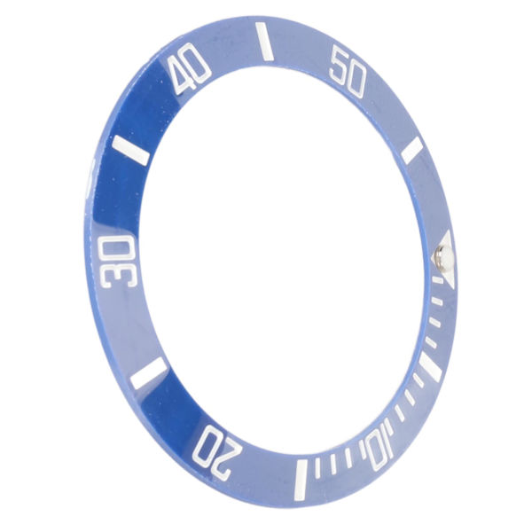 40mm Diameter Klocka Bezel Insats Ring Tydlig Skala Självlysande Keramisk Ersättningsbezel Insats Vit Karaktär Blå Baksida