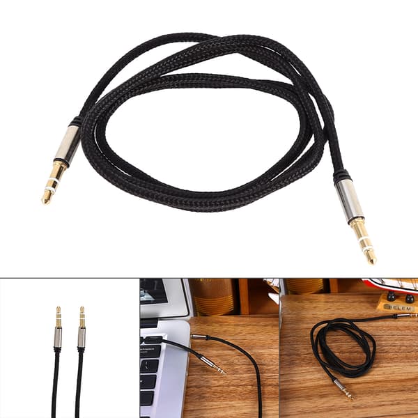 Lydkabel Adapter Jack 3.5mm AUX Kabel Han til Han Bil Ekstra Ledning Stereo Kabel