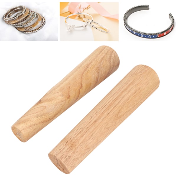 2 stk Runde Ovale Form Tre Armbånd Lage Pinne Bangle Mandrel Wire Wrapping Verktøy Smykke Lage Verktøy