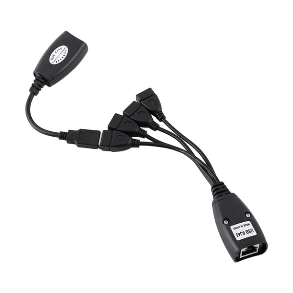 4 porte USB 2.0 til RJ45 Hub Ethernet-forlænger netværksadapter kabelledning