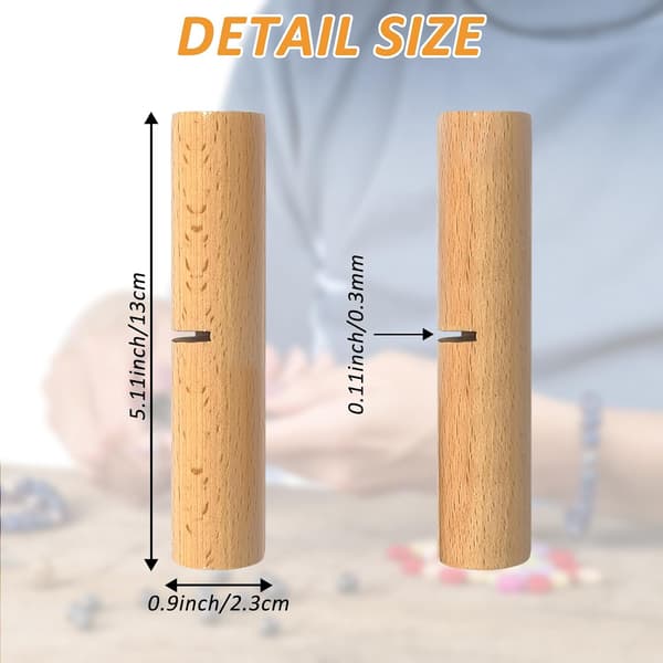 Bracelet Knotting Tool Kit: 2-Piece Wooden Craft Tool Set