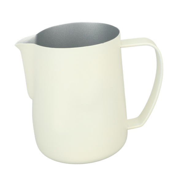 Coffee Latte Art Kander Bevel Design 450ml Rustfri Stål Mælkeskumningskande til Kaffe Mælk Hvid