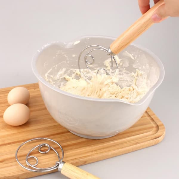 Sett med 2 profesjonelle deigvisper - Danske visper - brøddeigvisper - eggevisper - for baking av brød - kaker og desserter.