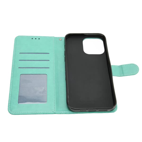 Wallet Case for iPhone 14 PRO, PU Protective Cover with Floral Pattern, with Credit Card Holder and Stand 0.1