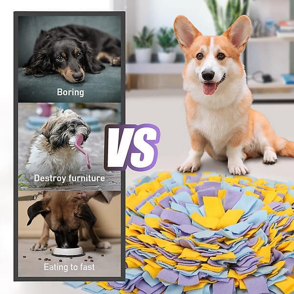 Dog Toy Training Mat Interactive Sniff Activation Toy Fabric Foldable Puppy Blanket with Interesting Scent, 45*45cm