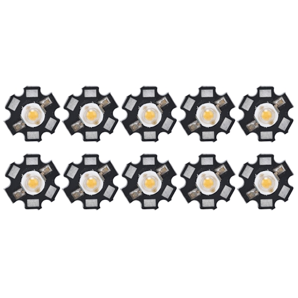 10 stk. Ultra Bright LED Chip 3V DIY Lysperler til Loftslampe Downlight Lommelygte Bordlampe Varmt Lys 3000K 3W
