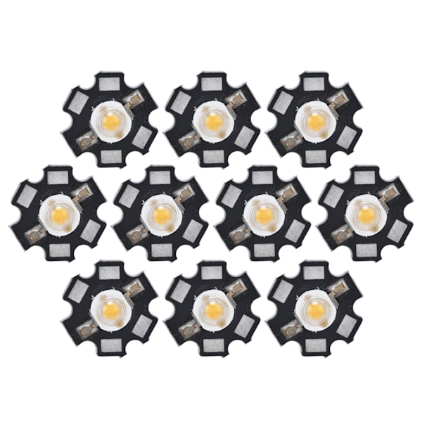 10 stk. Ultra Bright LED Chip 3V DIY Lysperler til Loftslampe Downlight Lommelygte Bordlampe Varmt Lys 3000K 3W
