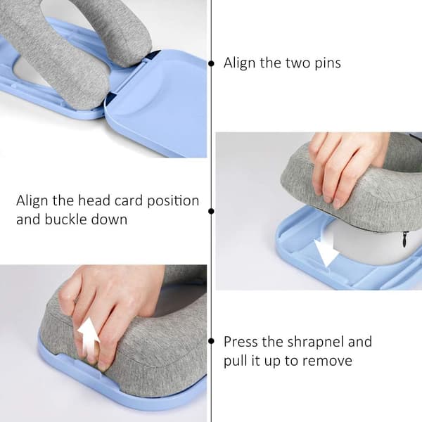 Skrivebords pude til lur, foldbar bærbar rejsepude i memoryskum til børn 6-16 år, studerende, til ergonomisk hovedstøtte