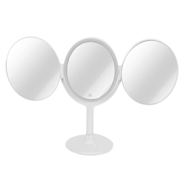 LED Makeup Spejl Foldbart Roterbart Spejl Touch Kosmetisk Spejl til Soveværelse Omklædningsrum Hvid