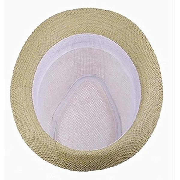 Fedora-hatt för män och kvinnor Sommarstrandhatt Jazzhatt Solhatt Khaki M（56-58cm）