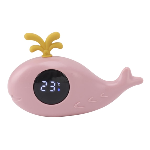 Babybadetermometer Digital Cartoon Cute Whale Thermometer Multifunktionel vandmåling Pink