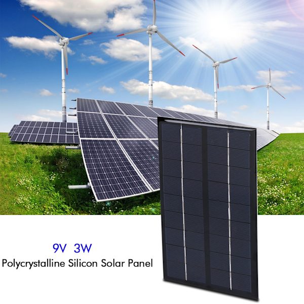 3W 9V Mini Polykristallin Solpanel för DIY Solljus Telefon Batteriladdare