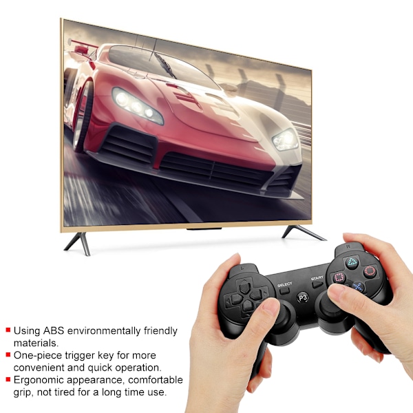 Trådlös Intelligent Bluetooth Spel Gamepad Funktionell Handkontroll Signalstabilisering för PS3 svart