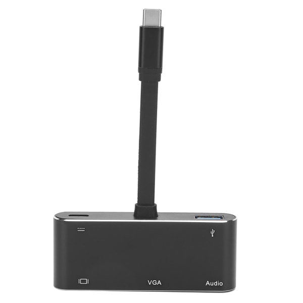 Laajennusadapteri 5 in 1 TypeC HDMI VGA Audio Output Virtalähde Monitoiminen Musta (Musta)