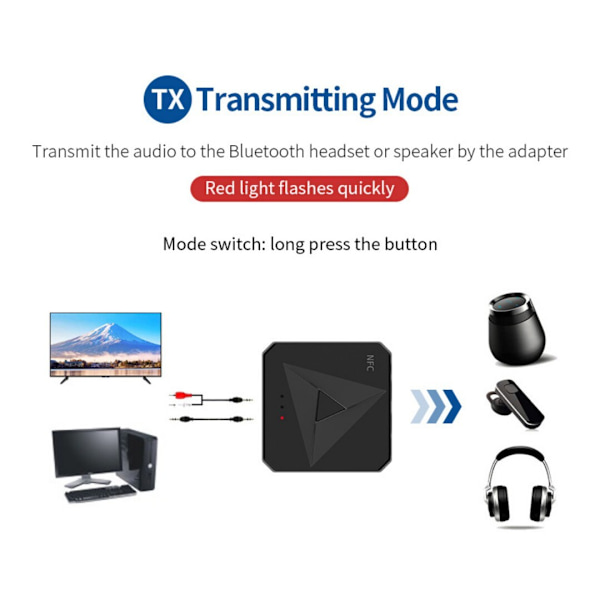 Bluetooth RCA/AUX-adapter – NFC-sensor
