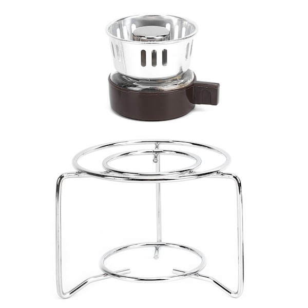 Modern Mini Kaffevärmare med Ställ Rostfritt Stål Campingkök för Utomhusbruk