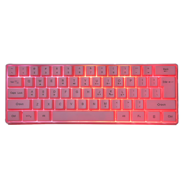 V700 RGB Bakgrunnsbelyst Tastatur Gaming USB 61 Taster Kablet Mekanisk Opplyst Gamer Rosa