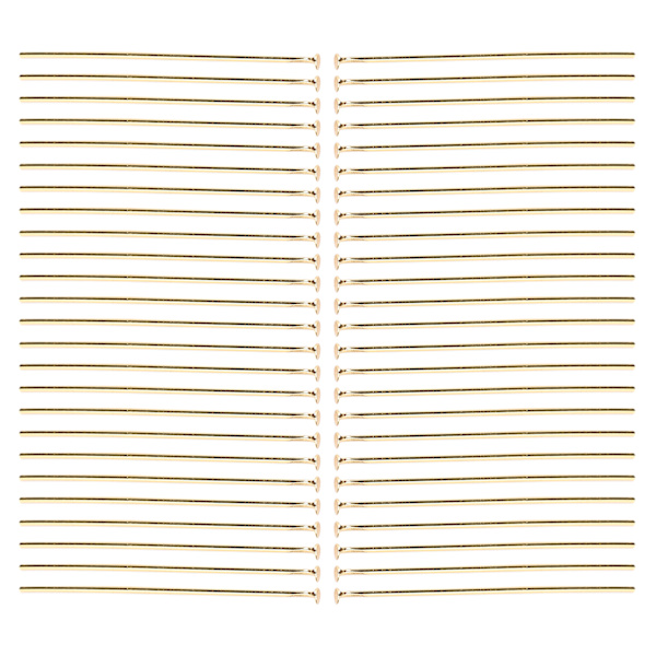 50 stk. fladhovednåle i rustfrit stål DIY Håndværk Perle Smykker Vedhæng Fremstilling Dele Tilbehør Guld 35 mm / 1,38 tommer