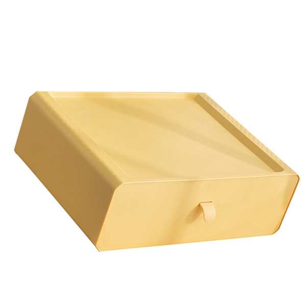 Oppbevaringsboks for undertøy, plast, 15 rom, skuff, skrivebordstilbehør for sokker, BH-er, gul