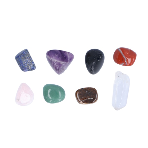 8 Sorters Kristall Ädelstenar Healing Chakra Balans Sten Set med Förvaringspåse för Hemmakontor