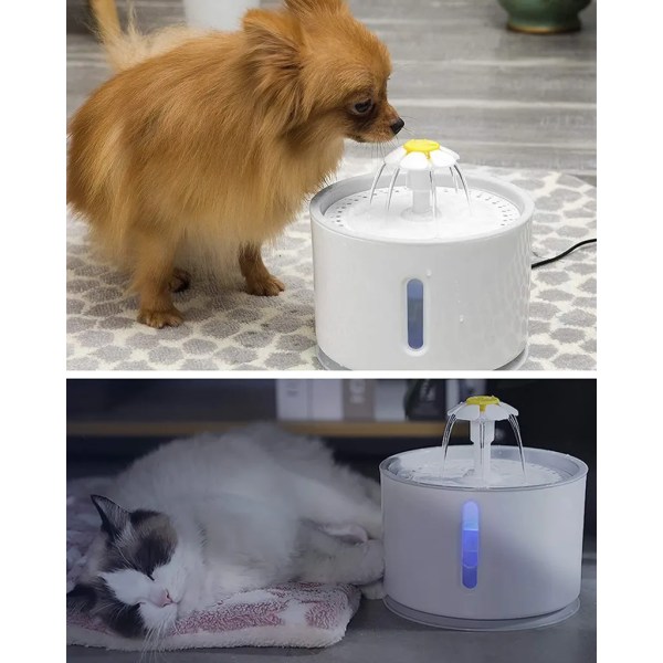 2,4L katt- och hundvattenfontän - Automatisk vattenfontän för husdjur