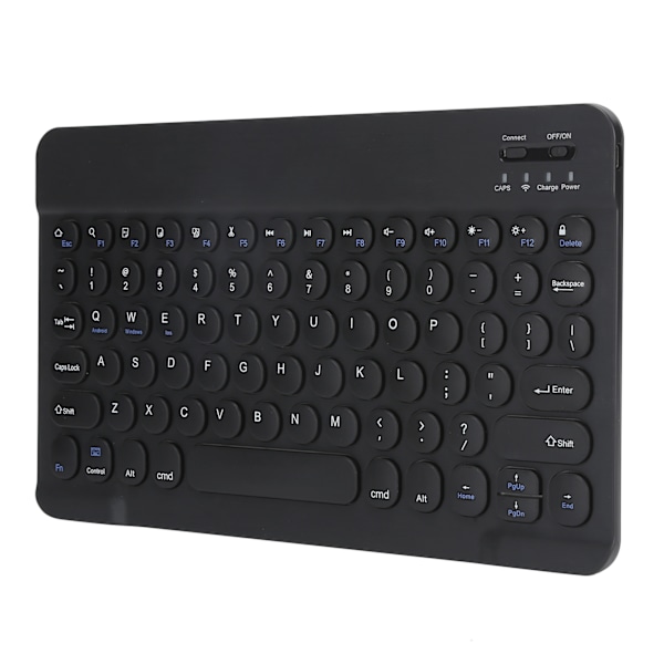 Trådløst Bluetooth-tastatur Nettbrett Smarttelefon Datatilbehør Rund Kappe 10tommer Svart