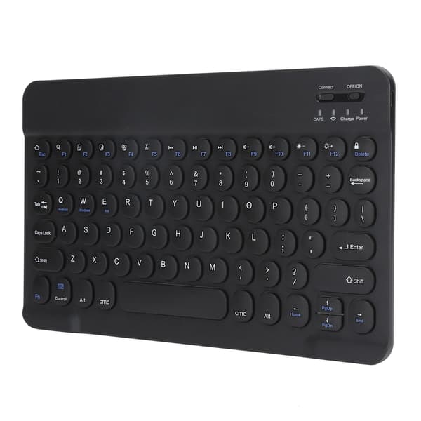 Trådløst Bluetooth Tastatur Tablet Smartphone Computertilbehør Rund Hætte 10inSort