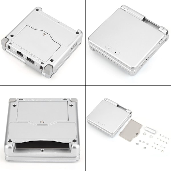 Til Nintendo Game Boy Advance GBA SP Beskyttende ABS Case Cover Reparationssæt Sølv