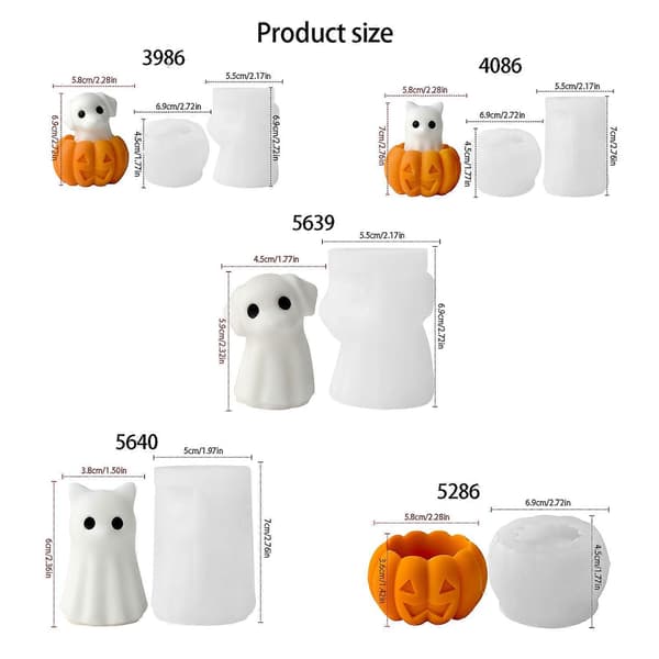 Halloweens silikoneform til græskarspøgelser lysfremstilling med robuste materialer spøgelseshvalp ghostPuppy