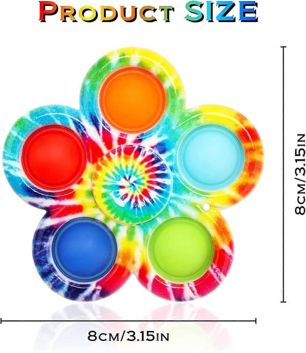 Pop Fidget Spinner, Push Bubble Spinner Enkle Fidget Popper Spinners til stresslindring, Fidget-legetøj med Push Bubble til voksne børn (12-pak)