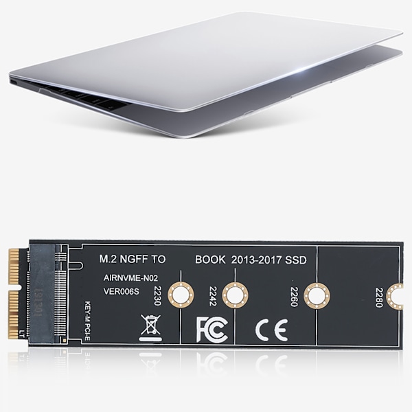 Adapterikortti Musta ABS SSD-asema Sopii Macbook Airiin 2013-2017 M.2 NVME PCIE3.0