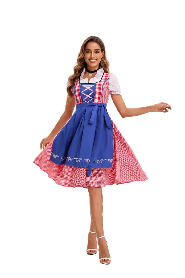 München Oktoberfestkjole blå størrelse M[ALM]