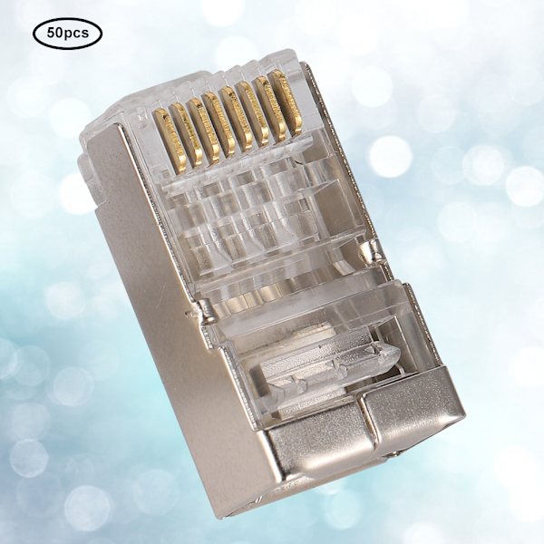 50st Cat6 RJ45 Kontakt Ethernet Nätverkskabel Modulär Anslutning 8P8C Guldpläterad