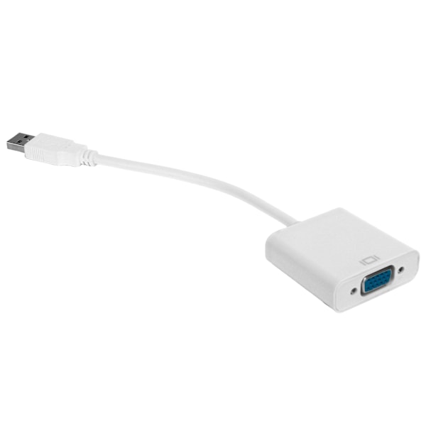 USB3.0 till VGA-omvandlare 5Gbps HD 1080P Adapterkabel 15-stifts Hona Extern Videokort Vit