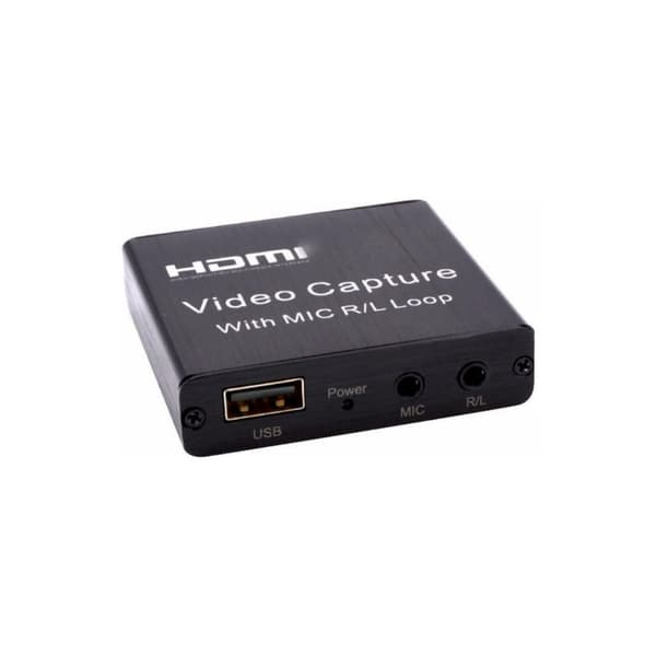 HDMI Capture Card, 4K Input 1080P 60FPS Output med Mikrofon/Audio Loop, til Streaming/Optagelse, Kompatibel med PS5/PS4/Switch