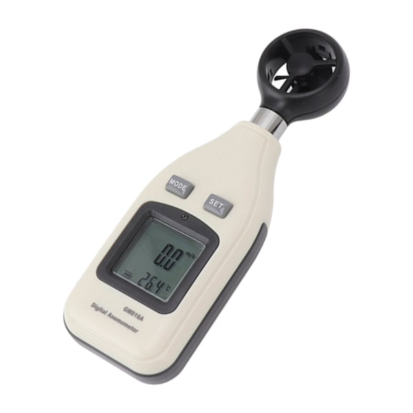 Digitalt Anemometer med LCD-display, vindhastigheds- og temperaturmåler, håndholdt måleværktøj til sejlads, surfing, skydning, drone
