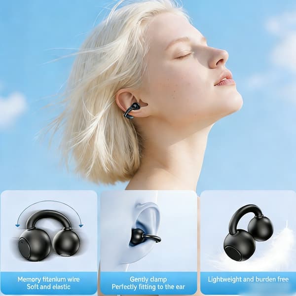 Støyreduserende clip-on Bluetooth trådløse løpehodetelefoner, Bluetooth-øretelefoner for sport