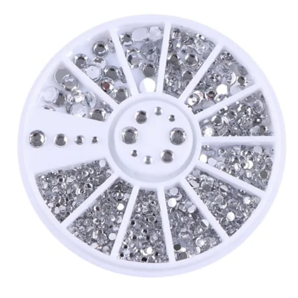Rhinestones i 4 størrelser - Sølv og Klar Sølv
