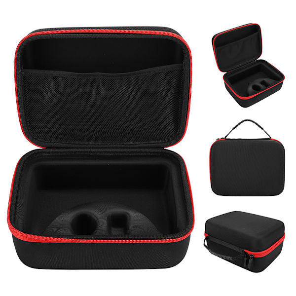Bærbar Opbevaringstaske Hård Nylon Beskyttende Bæretaske til Oculus Go VR Headset Sort og rød