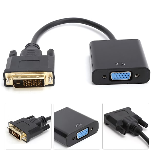 DVI Han til VGA Hun Adapter DVI 24+1 til VGA Adapter til Stationær Tablet Computer