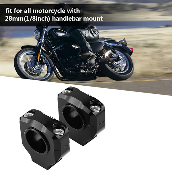 Universal Motorcykel Styrstangsklemme Løfterstang Riser 28mm i Aluminium