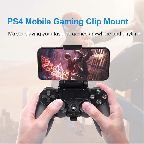 2-pak telefonholdere til P-S-4-controller, justerbare til Android/iOS-smartphones, spilklemmeholder kompatibel med P4/PS4 Slim/P-controller