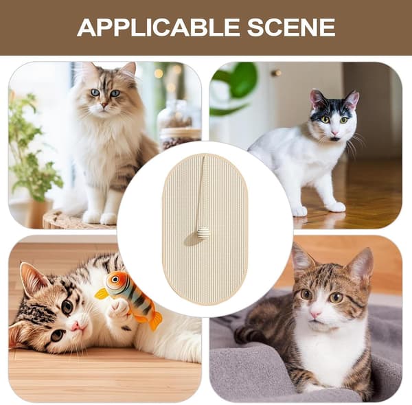 Cat Scratch Mat | Horizontal Sisal Scratch Mat for Floors | Durable Pet and Kitten Scratch Toy for Use on Carpets, Sofas, and Floors