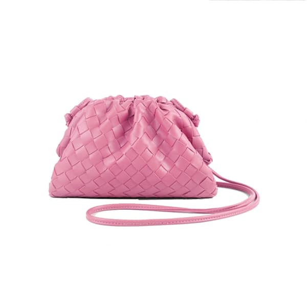 PU vævet taske, mulepose, skyformet mini læderclutch, blå