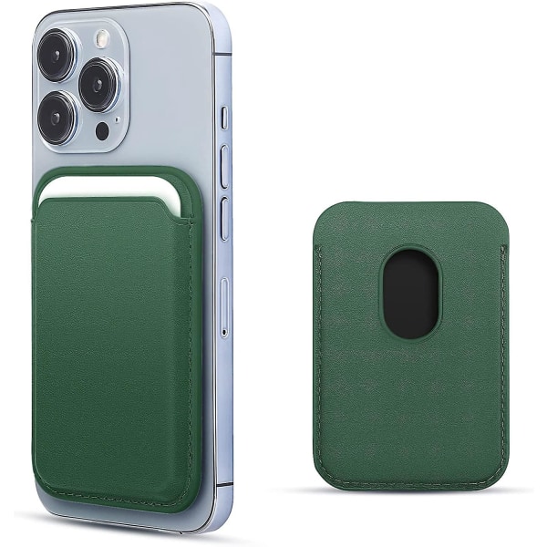 Mag-safe Compatible RFID Card Holder Wallet for iPhone 12/13/14 Mini/Plus/Pro/Max - Sequoia Green
