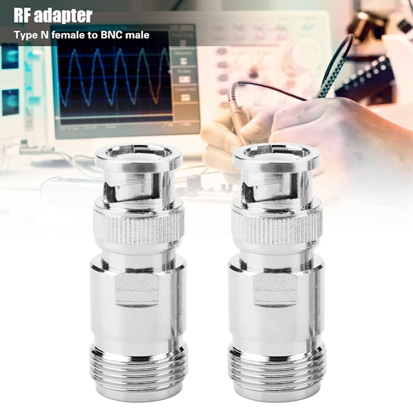 2st Typ N Hona till BNC Hane RF-kontakt Koaxialadapter Testomvandlare