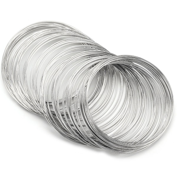100 stk. løkker 55 mm Diameter Memory Wire Armbånd DIY Smykker Armbånd Laging Tilbehør