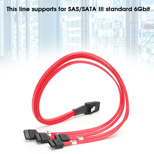 Intern Mini Breakout-kabel H0203 MINI SAS 36P SFF-8087 till 4SATA Röd Ansluten 0,5 Meter