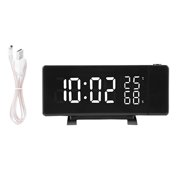 Digital Klocka 3 Färgs Projektion LED Växlingsdisplay Tid Klocka Temperatur Luftfuktighet FM Radio 12