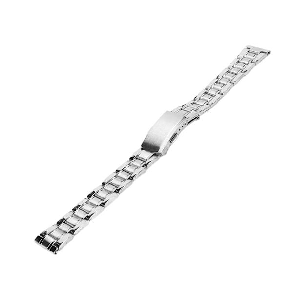 Metallinen kellonranneke pikakiinnityksellä, avattava lukko, kaksoispainike, ruostumaton teräs, kellon ranneke miehille ja naisille, hopea 20mm/0.79in